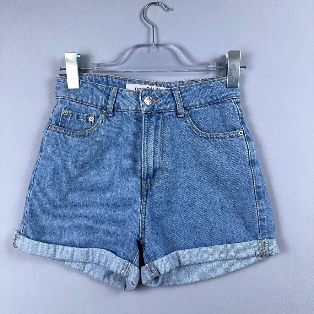 Dont Call Me Jennyfer Denim Mom Shorts Womens Size 22 Roll Cuffed Hem Blue